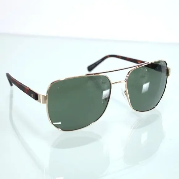 Guess Metal Pilot Aviator Mens Sunglasses - Gold/Green - NWT